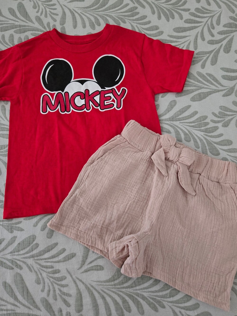 Disney Mickey Red Kids Tshirt with Shorts Size 4T